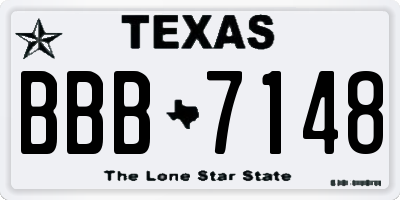 TX license plate BBB7148