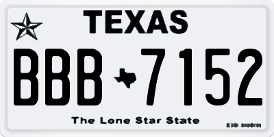 TX license plate BBB7152