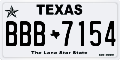 TX license plate BBB7154