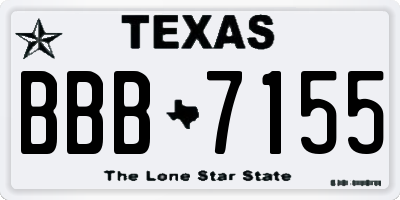 TX license plate BBB7155