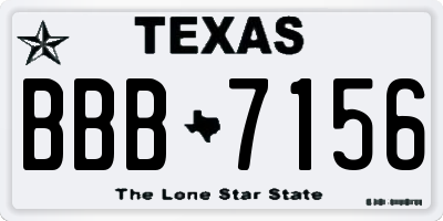 TX license plate BBB7156