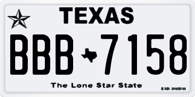TX license plate BBB7158