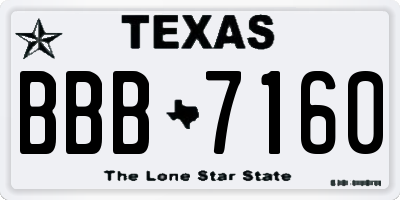 TX license plate BBB7160