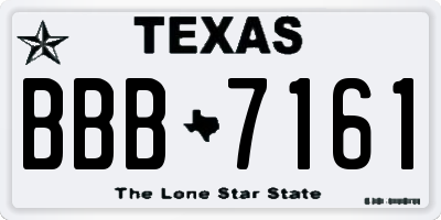 TX license plate BBB7161