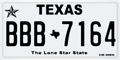 TX license plate BBB7164