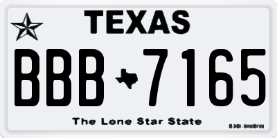 TX license plate BBB7165