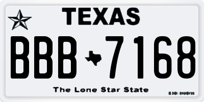 TX license plate BBB7168