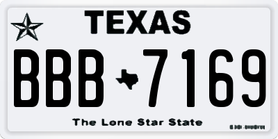 TX license plate BBB7169