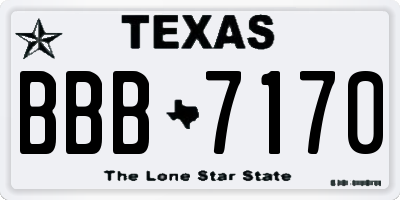 TX license plate BBB7170