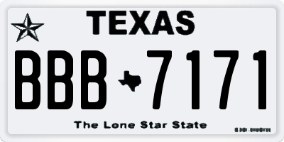 TX license plate BBB7171