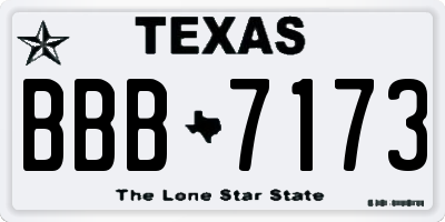 TX license plate BBB7173