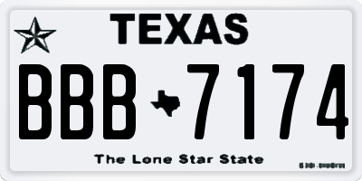 TX license plate BBB7174