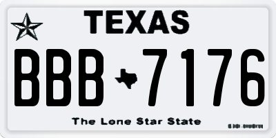 TX license plate BBB7176