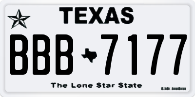 TX license plate BBB7177