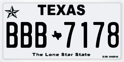 TX license plate BBB7178