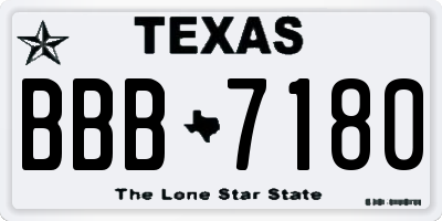 TX license plate BBB7180
