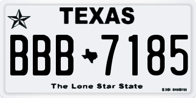 TX license plate BBB7185