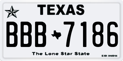 TX license plate BBB7186