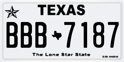 TX license plate BBB7187