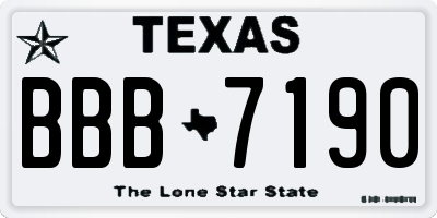 TX license plate BBB7190