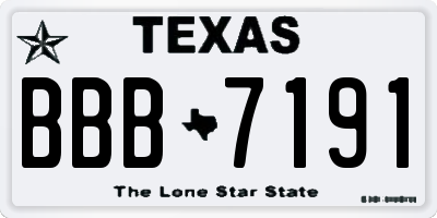 TX license plate BBB7191