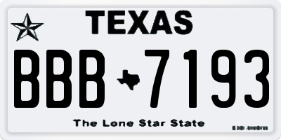 TX license plate BBB7193