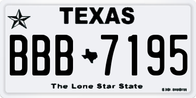 TX license plate BBB7195