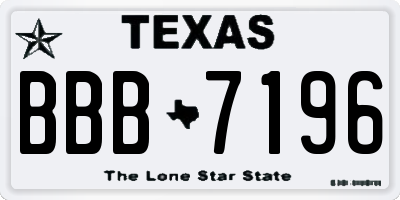 TX license plate BBB7196