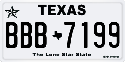 TX license plate BBB7199