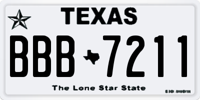 TX license plate BBB7211