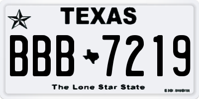 TX license plate BBB7219