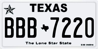 TX license plate BBB7220