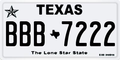TX license plate BBB7222