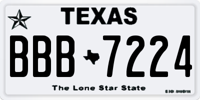 TX license plate BBB7224