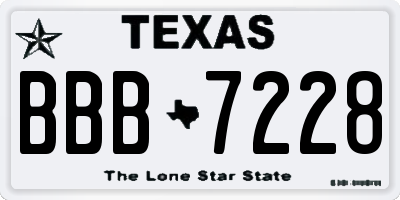 TX license plate BBB7228