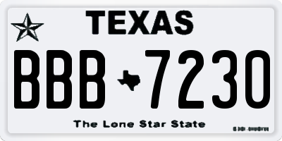TX license plate BBB7230