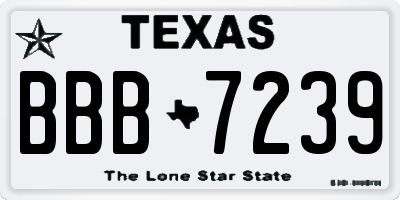 TX license plate BBB7239