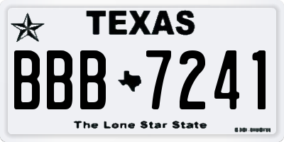 TX license plate BBB7241