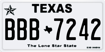 TX license plate BBB7242