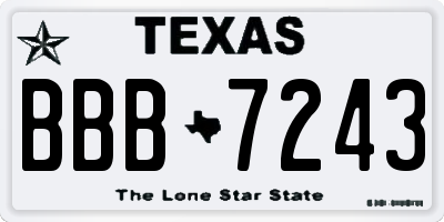 TX license plate BBB7243