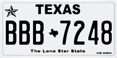 TX license plate BBB7248