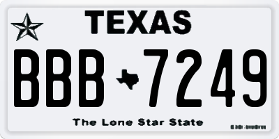 TX license plate BBB7249