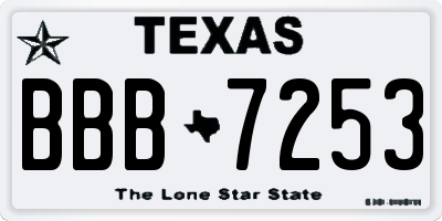 TX license plate BBB7253