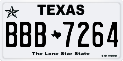 TX license plate BBB7264