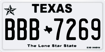 TX license plate BBB7269