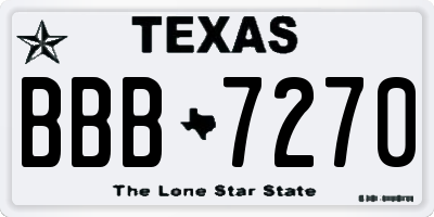 TX license plate BBB7270