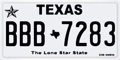 TX license plate BBB7283