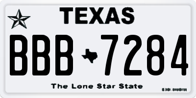 TX license plate BBB7284