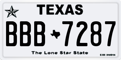 TX license plate BBB7287