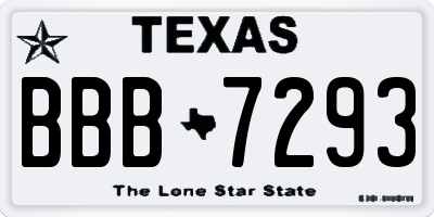 TX license plate BBB7293